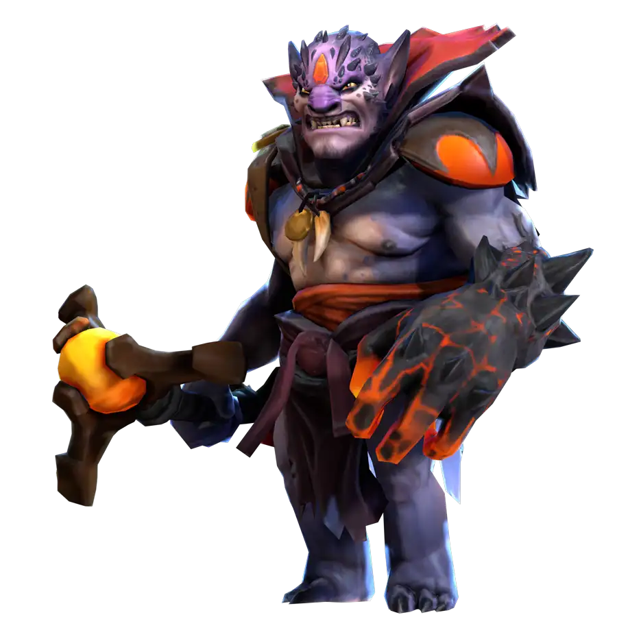 Gedetailleerde 3D-weergave van een demonische fantasie-krijger met gloeiende rode accenten en zware bepantsering in een gevechtsklare houding.